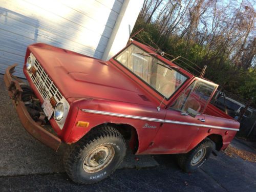1974 ford bronco explorer red/red rare combo, at, ps, original paint, minor rust