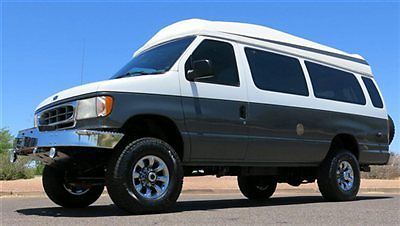 No reserve 97 ford e350 7.3l diesel 4x4 conversion high top wheel chair low mile