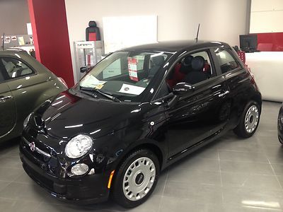 Black 2012 fiat pop, 5-speed, red interior, sunroof, cd stereo, a/c, abs