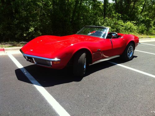 1970 corvette convertible 350/300 4 speed red black leather