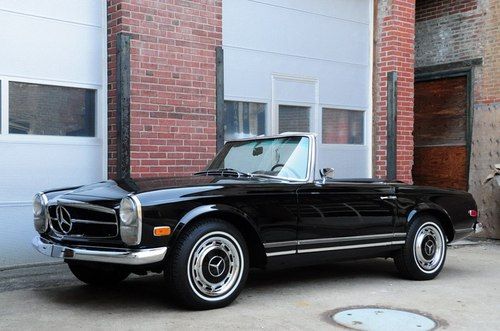 1968 mercedes-benz 280sl *two tops, well restored, factory black/black*