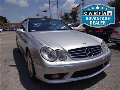 05 clk500 convertible 5.0l-v8 engine carfax certified florida perfect condition