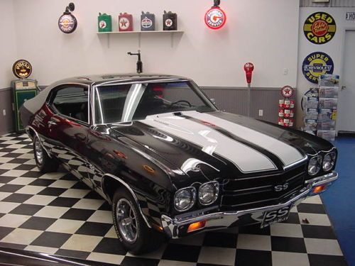 70 chevelle ss black on black 396/350hp build sheet protect-o-plate low reserve
