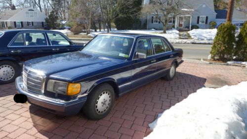 Mercedes-benz 1990 420 sel- midnight blue paint/palomino leather interior