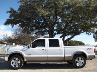 King ranch heated leather sunroof cd powerstroke diesel v8 4x4 fx4 20's 1 owner!