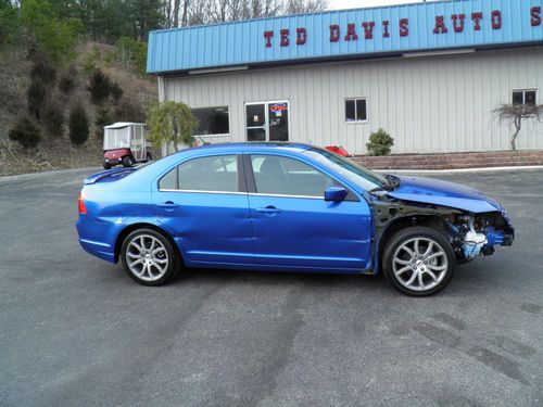 Wrecked damaged salvage repairable project se low mileage 4-dr. blue sport sedan