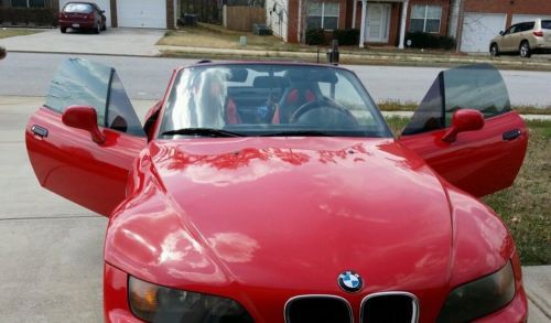 Red bmw z3 . soft top convertable. roadster