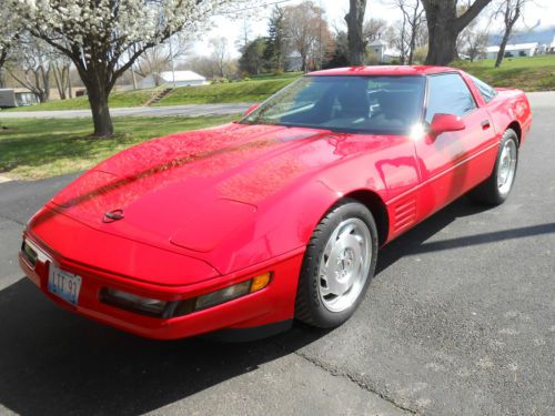 1993 corvette coupe, 16,000 mi, 1 owner, very clean &amp; original, torch red, 6spd
