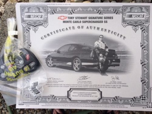 2005 limited edition tony stewart signature series supercharged monte carlo ss