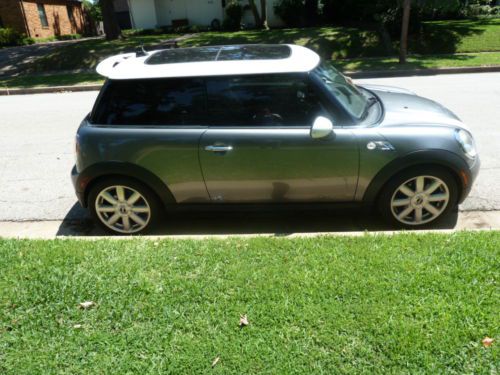 2008 mini cooper s gray and white with white stripes,sunroof,leather,bluetooth