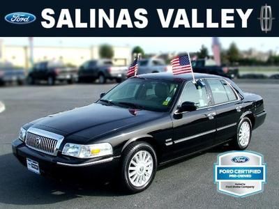 Ford certified 2011 grand marquis ls black 4.6l tan leather low miles non smoker