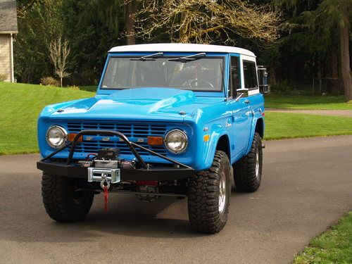 1973 bronco 302 4v at ps pb 4x4 3tops gorgeous blue body with trail package