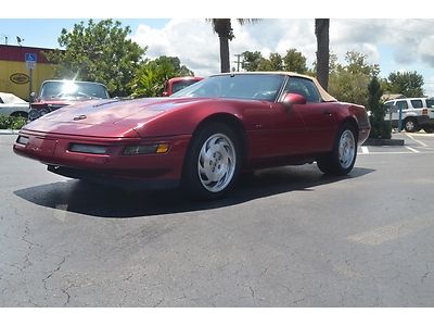 Red vert lt1 v8 auto soft top vette clean low miles fresh paint new top special!