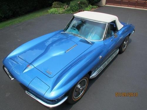 1966 chevrolet corvette convertible 427/425hp blue/blue