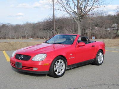 Red mercedes slk convertible clean reports new tires leather flawless paint