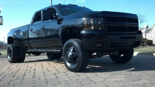 Lifted hd crew duramax diesel 4x4 dually leather sunroof rims tires exhaust chip