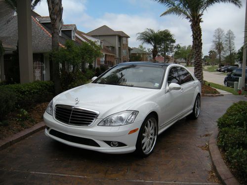 2007 s550 mercedes. with amg kit.tan leather. 22'white and crome forge rugoti w