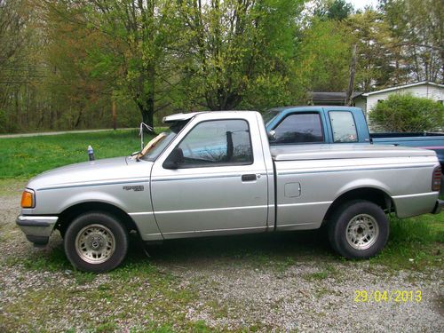 1993 ford ranger xlt pickup truck silver