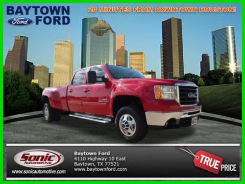 2009 dually 6.6l tan leather 4x4 tow pkg bed liner power red 1 owner we finance
