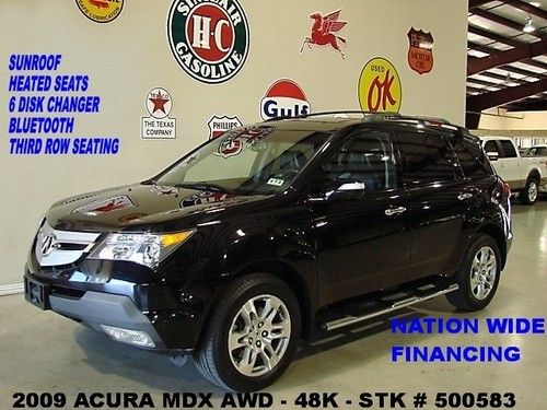 2009 mdx awd,sunroof,htd lth,6 disk cd,3rd row,18in whls,48k,we finance!!