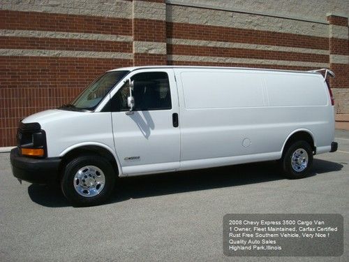 2008 chevy express 3500 extended cargo van 1 owner fleet maintained carfax nice