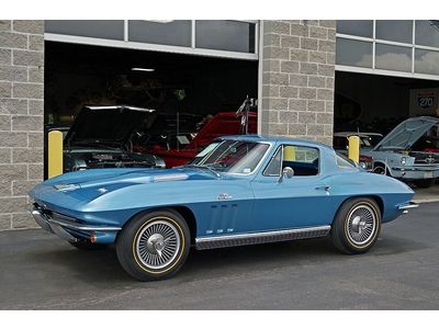 Numbers matching 427/425 horse 4 speed nassau blue corvette coupe
