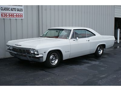 1965 chevrolet impala ss 2 door hardtop 327 250 hp orig white w red p/s pdb a/c