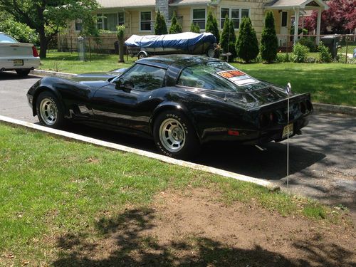 1981 corvette black with tan interior ~~front bumper  needs paint~~