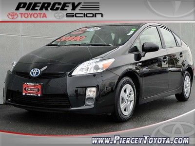 Certified prius ii hatchback black automatic fwd abs hybrid gas saver one owner