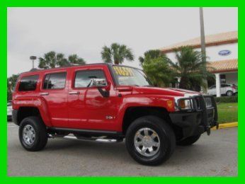 06 red 4wd h-3 suv *chrome wheels *brush guard *cd changer *heated leather seats