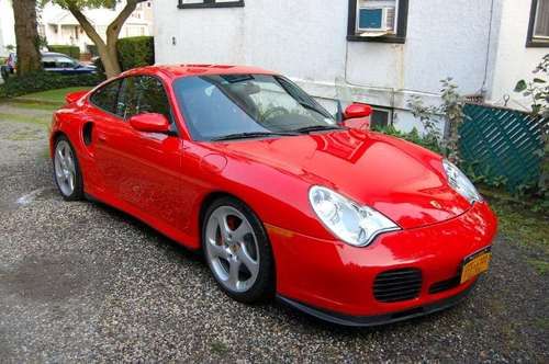 2003 porsche 996 911 turbo coupe - red with black interior - 500hp-manual