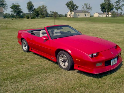 1992 chevy camaro rs convertible looks sharp, red with black top