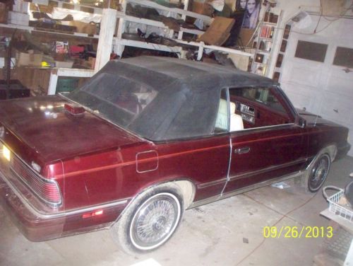 1986 chrysler lebaron convertible rust free orig paint/ interior