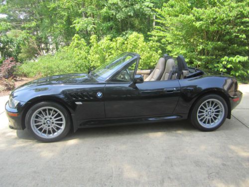 2001 bmw z3 3.0 5 spd, black on beige, sport wheels, lo miles, exc condition