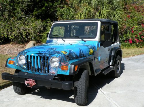 97 jeep wrangler 6 cylinder 5 speed 4wd 7,567 miles airbrushed underwater scene
