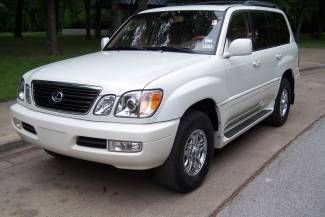 2002 lexus lx 470 awd pearl white tan leather dvd rear seat sunroof extra clean