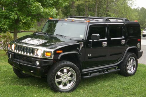2004 hummer h2 luxury for sale~chrome rims~black~only 19,450 miles~low miles
