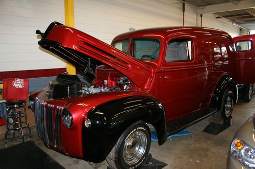 1947 ford panel truck modified 350 v8 crate 75.2% complete restoration