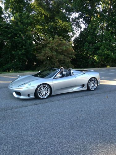 2001 silver ferrari 360 spider 6-speed manual with extras - low miles - clean