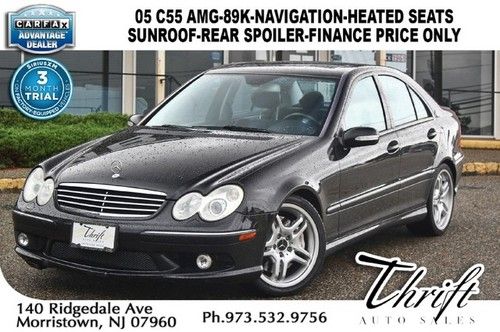 05 c55 amg-89k-navigation-heated seats-sunroof-rear spoiler-finance price only