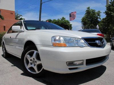03 acura tl 3.2 pearl white leather xenons sunroof heated seats bose low miles