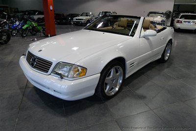 2001 mercedes sl 500 roadster - only 34k miles!!! - white over tan w/ black top
