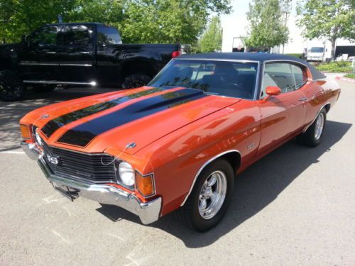 1972 chevrollet chevelle ss #&#039;s matching flame orange with black stripes