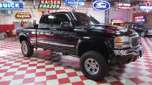04 sierra sle xcab 4x4 lifted wheels stacks tints grille toolbox bose must see!!