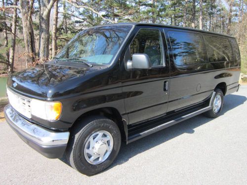 Ford e-series van xlt e 350 passenger van bus church scool no rust clean black