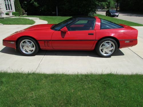 1988 corvette coup red every option for year! auto 34,000 miles two owner car