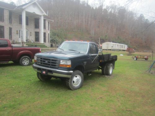 1997 f-350 ford 6x6 green flatbed