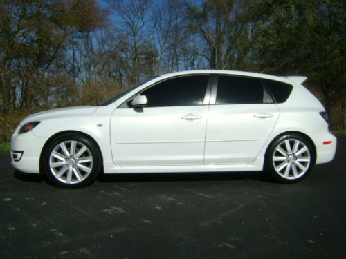 2008 mazdaspeed3 hatchback 2.3l turbo 6-speed leather pearl white dvd 7&#039; screens