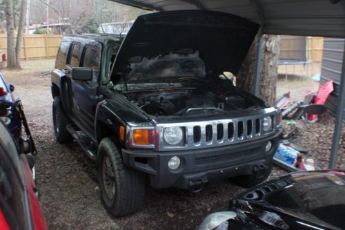 2006 hummer h3 black suv awd damaged repairable not salvage clear title project