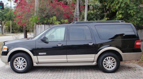 2008 black ford expedition el eddie bauer edition with tan leather interior